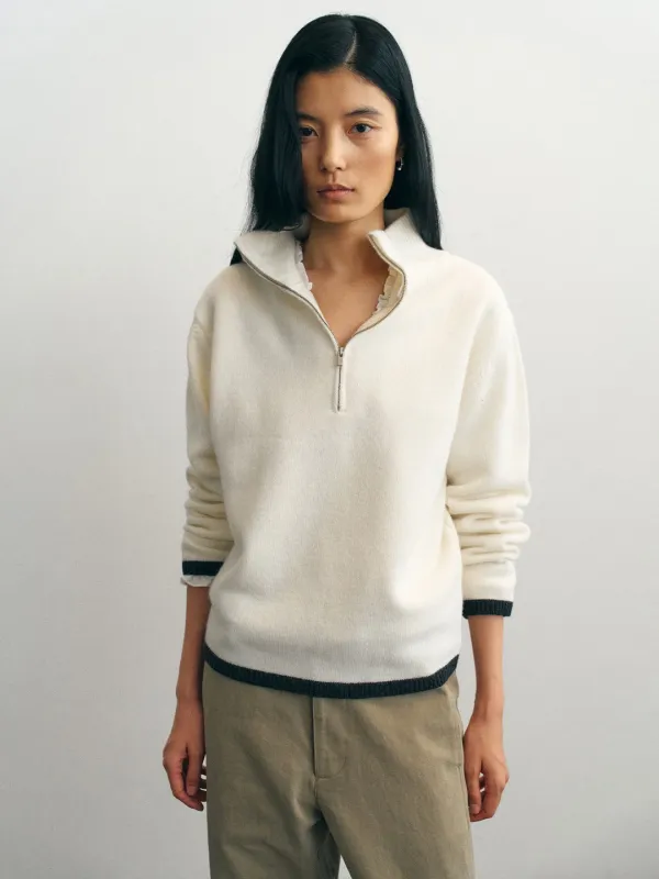 Vera Half-Zip Knit_Ivory