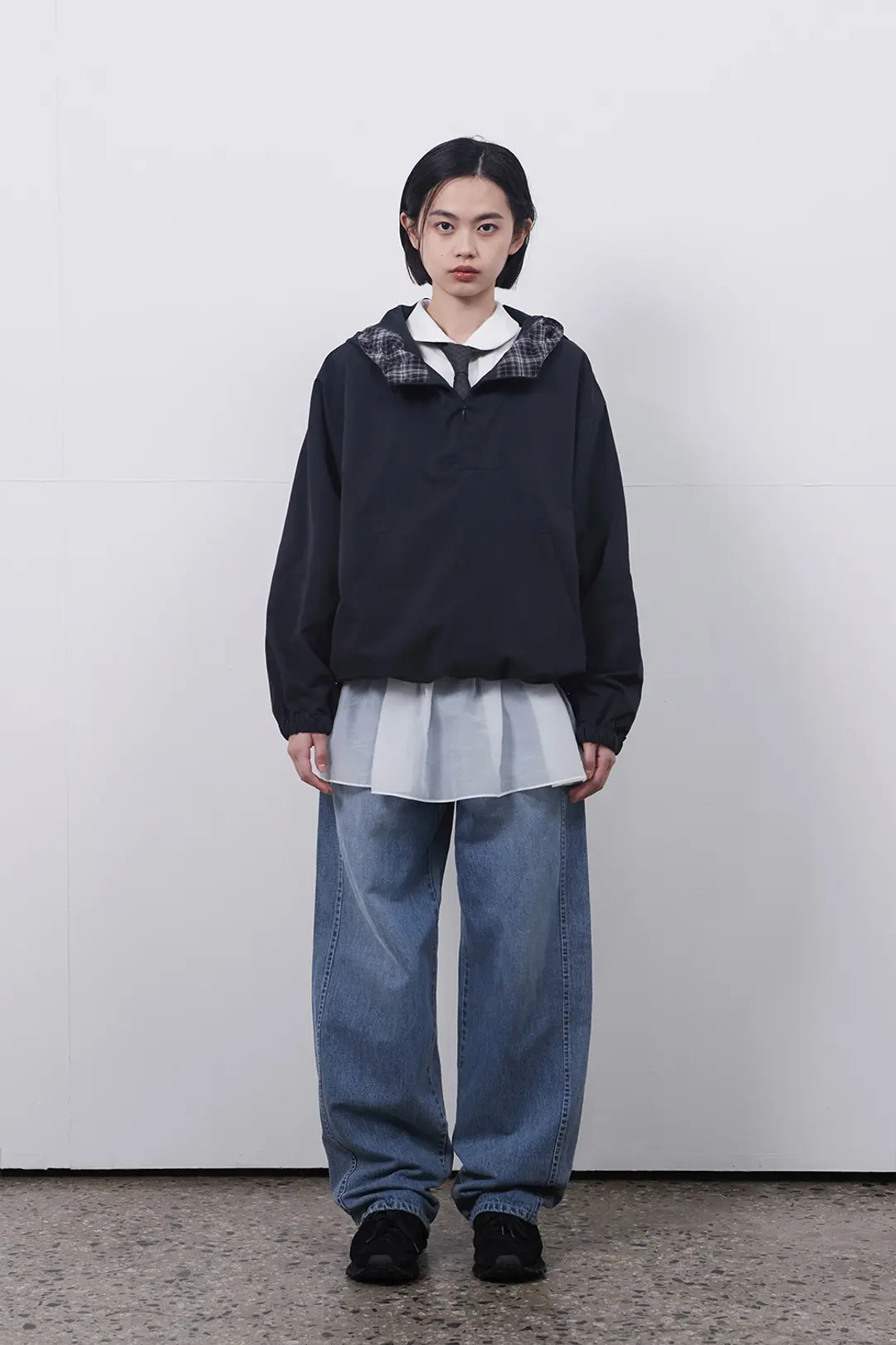 오헤시오 HOODED ANORAK, NAVY 상품 이미지 2