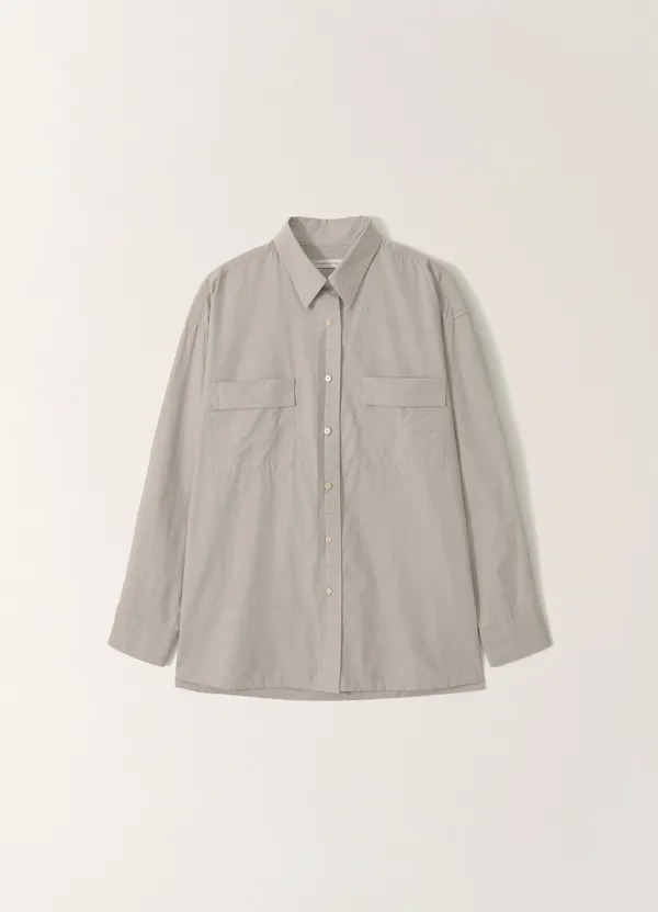 Double pocket cotton shirt (Ash gray)