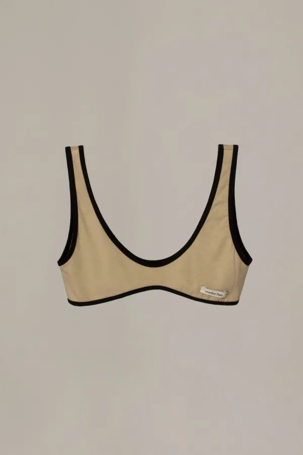 CURVED PIPING BRALETTE_BEIGE