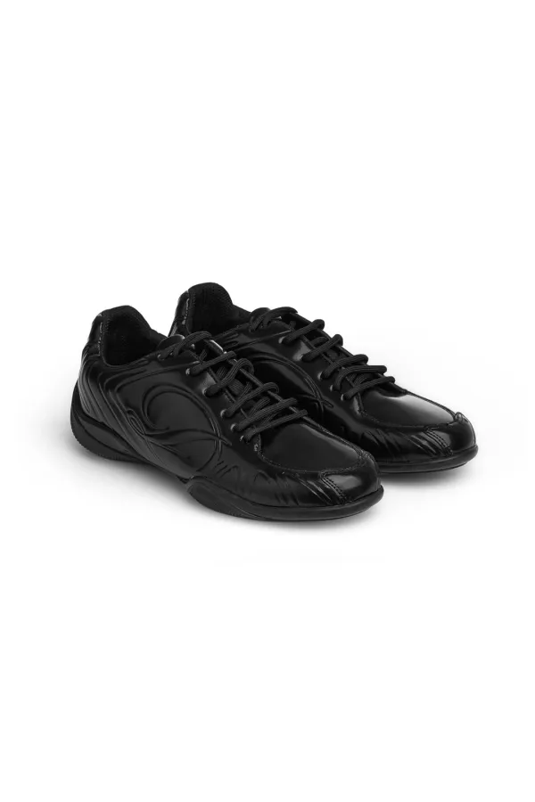 ESSENTIAL D LOGO SNEAKERS IN BLACK