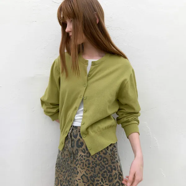 (CD-2259)COTTON CLASSICAL KNIT CARDIGAN