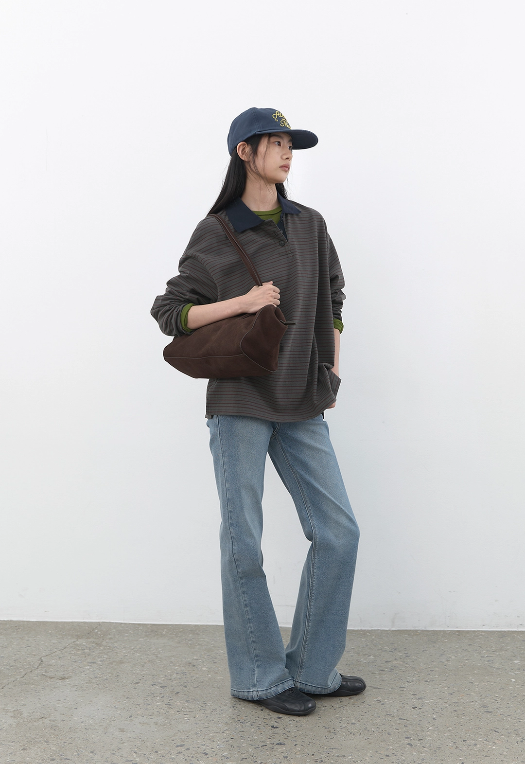 아뜰리에 나인 (T-7282)PINSTRIPE COLLAR TEE 상품 이미지 3