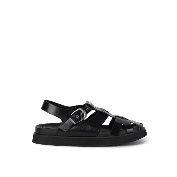 ROVER BUCKLED FISHERMAN SANDALS / BLACK