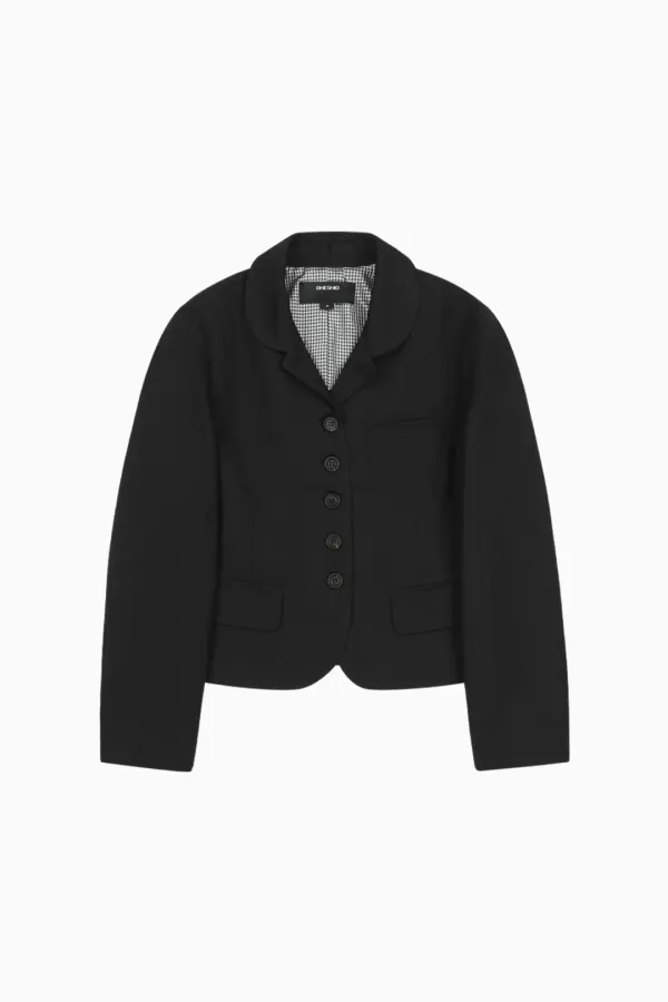 REGULAR BLAZER JACKET, BLACK