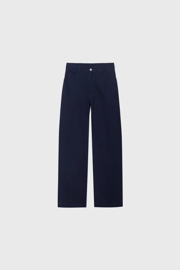 Japanese Cotton Straight Pants (Light Pink / Light Gray / Dark Navy)