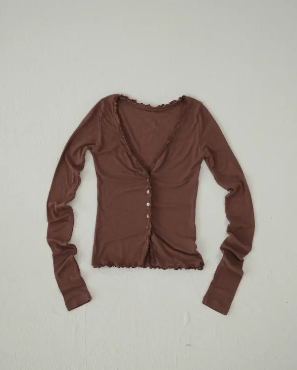 flétta Frill RIbbed Cardigan_4 Colors