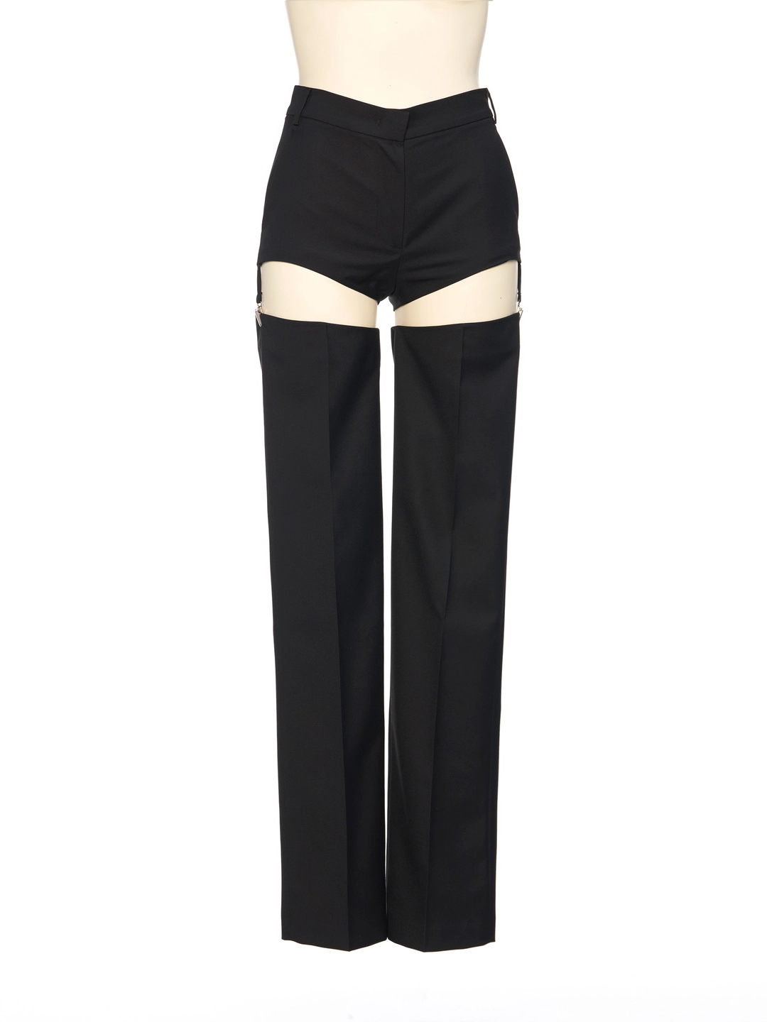 푸쉬버튼 SS26 BLACK DETACHABLE GARTER PANTS 상품 이미지 1