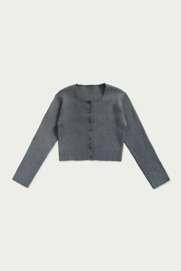 Ribbed golji cardigan_gray