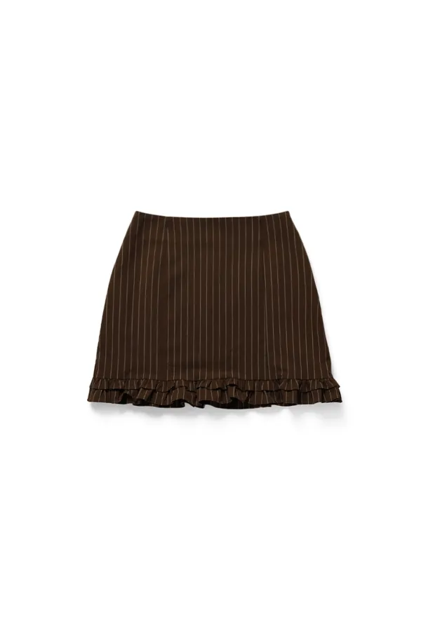 Pinstripe skirt_brown