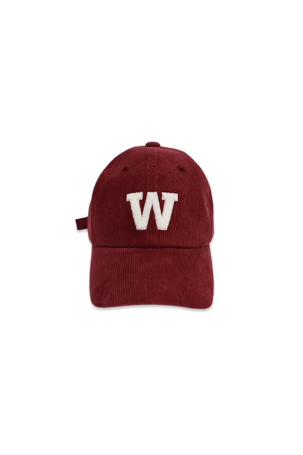 W corduroy cap_burgundy
