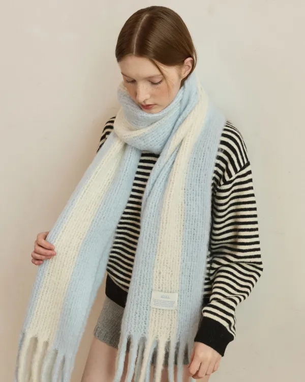 Height stripe rege long muffler - 2color