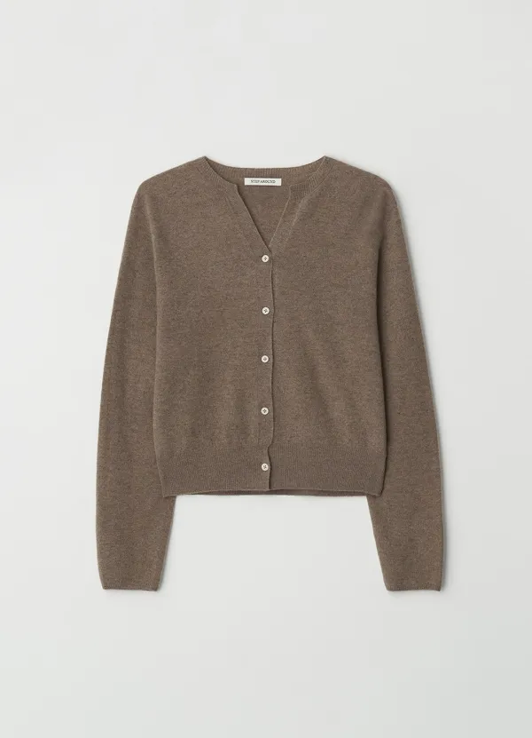 [5차] Cashmere whole garment round cardigan_Mocha Mousse
