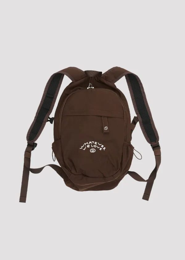 NYLON BACKPACK WE LOVE BROWN