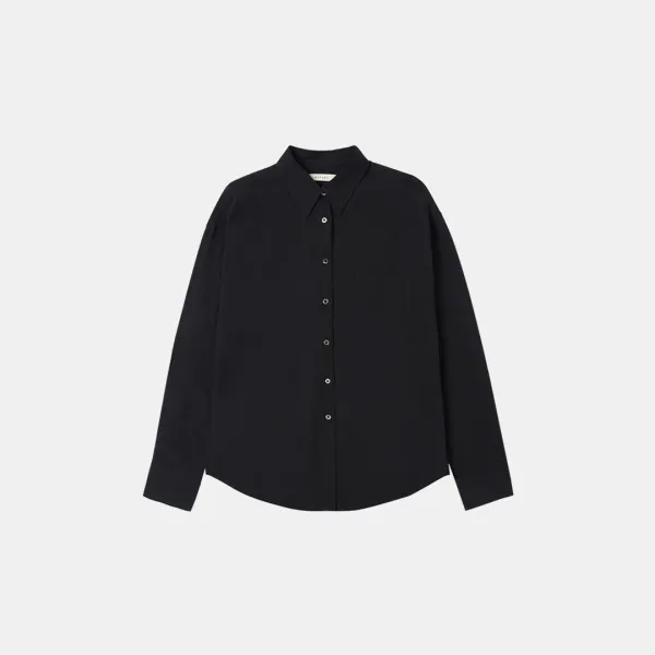 SITP5198 린넨 블렌드 퓨어 셔츠_Black
