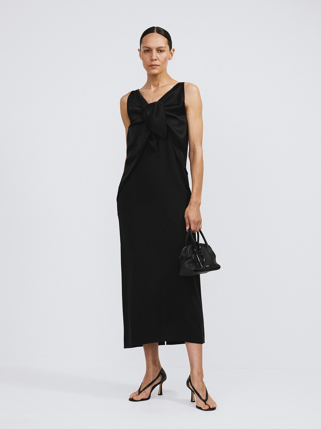렉토 TIED FLUID MAXI DRESS (BLACK) 상품 이미지 1