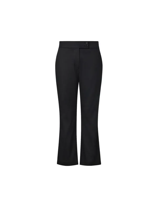 SEMI-FLARE CAPRI PANTS [BLACK]