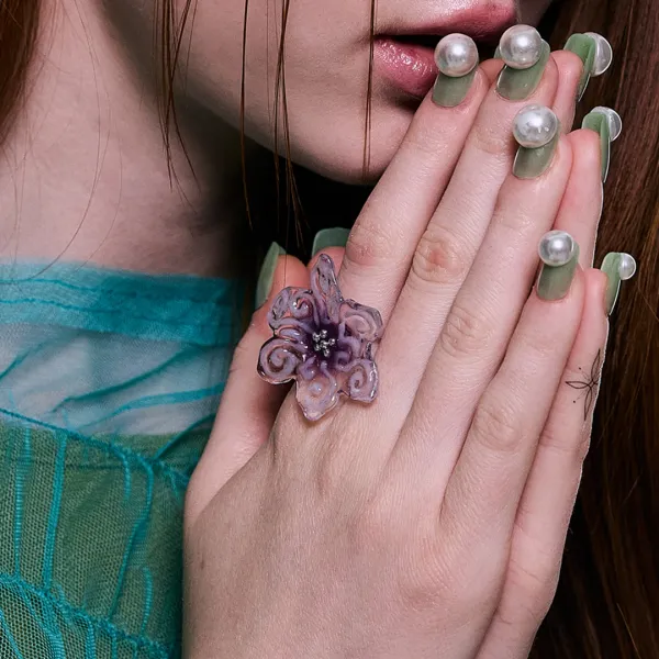 muse flower ring-purple