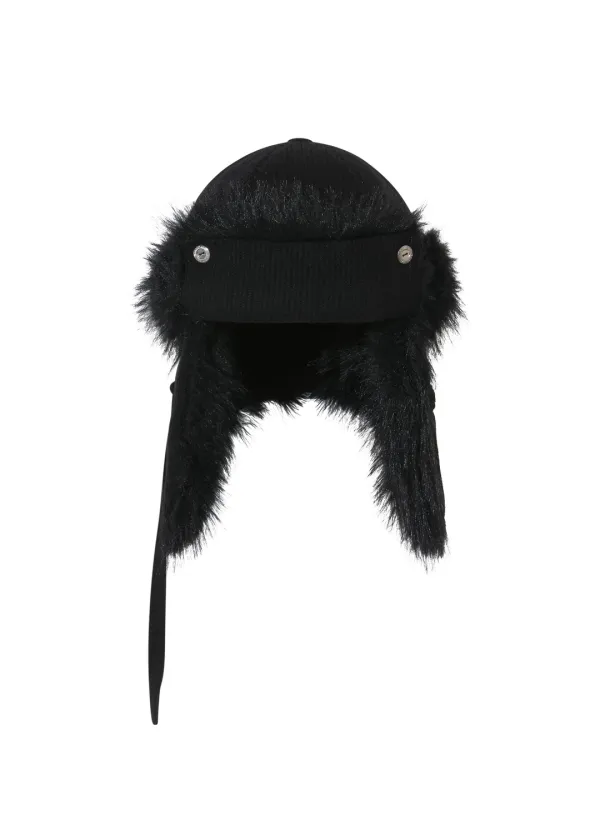 COZY FUR BEANIE, BLACK