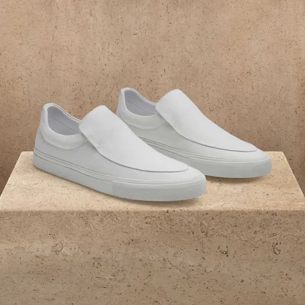 Men's Coastal Canvas Slip On - White