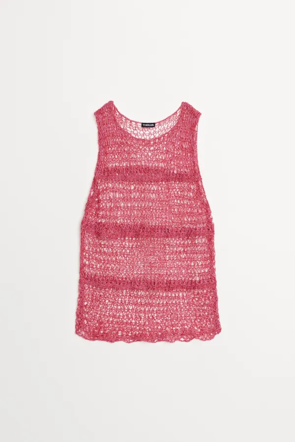 Hania Hand Knit Vest pink, mint