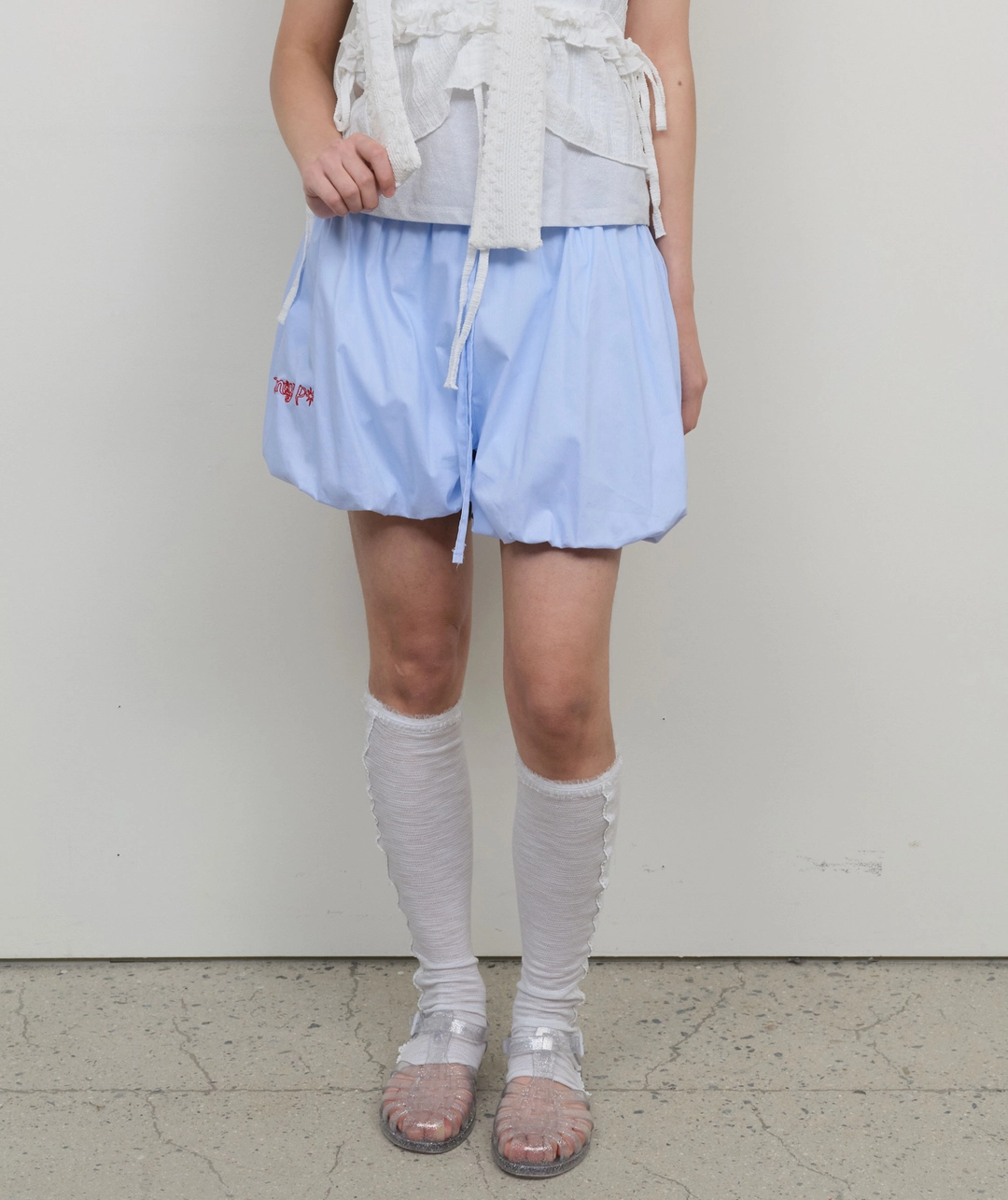타입서비스 Lace Trim Balloon Shorts [Sky Blue] 상품 이미지 2