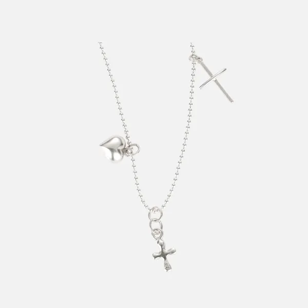 [silver925] echo cross necklace-silver