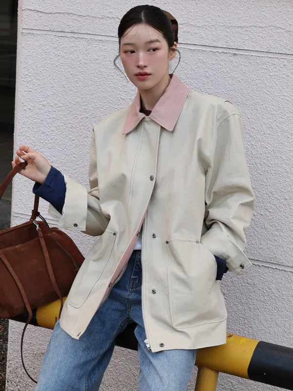 Collar half work jacket [KNSS05JK01]_Beige