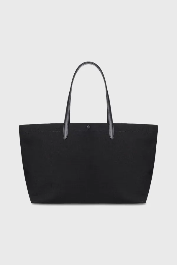 Handle cotton tote bag (ivory / black / khaki)