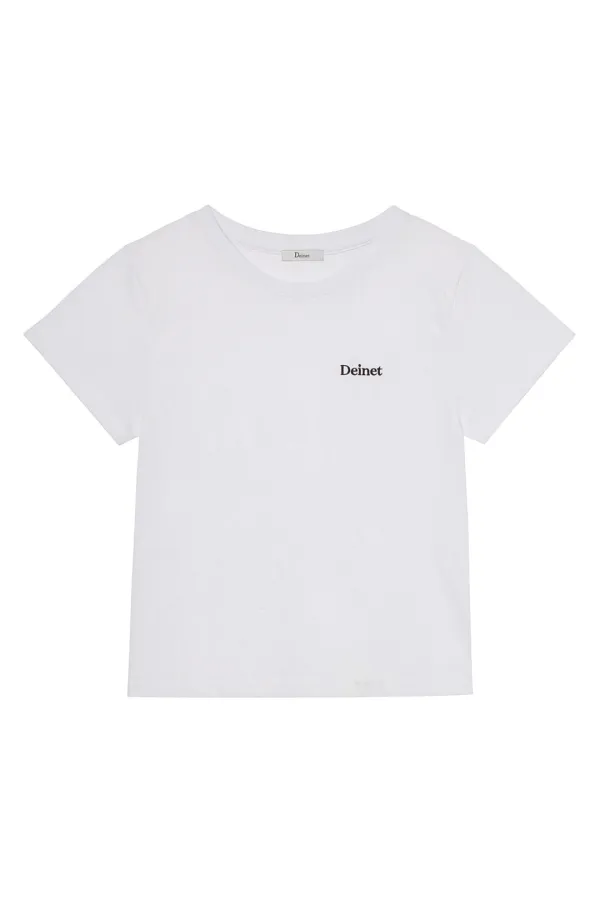 LOGO EMBROIDERY SLIMSIZED T-SHIRT IN WHITE