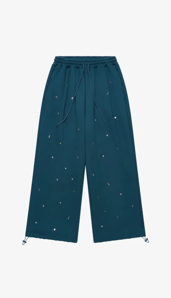 282. Warm Jeweled Sweatpants _ Blue Green