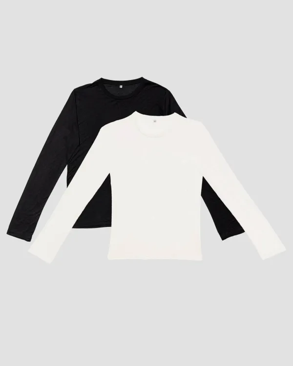 Pack - 2 Long Sleeve Tee (Black / undyed)