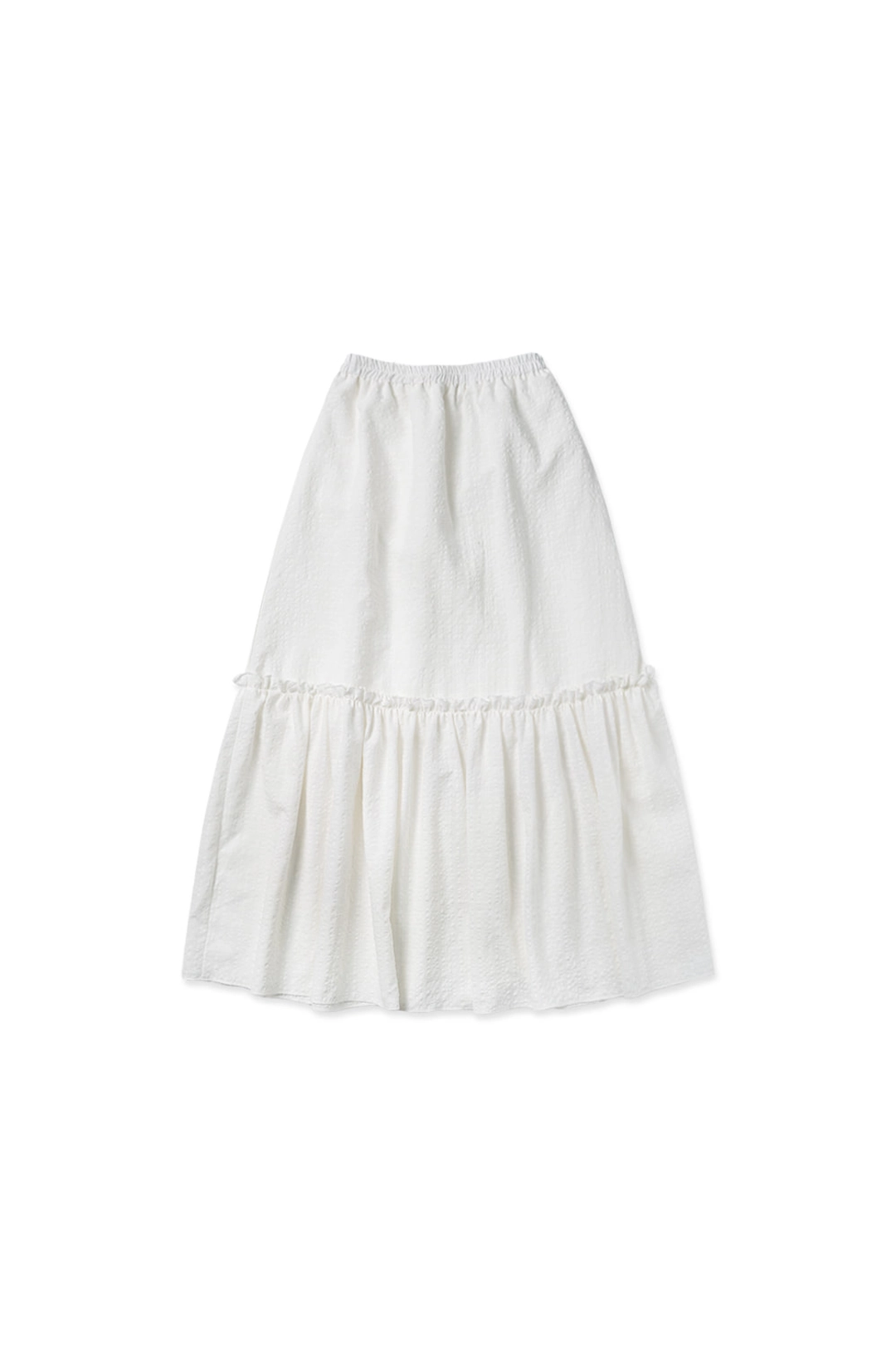 위드아웃썸머 Gather check shirring skirt_ivory 상품 이미지 1