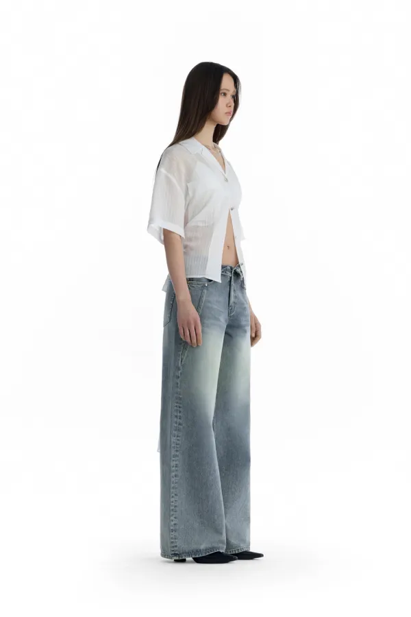 Tie Waist Shirt [ White ]