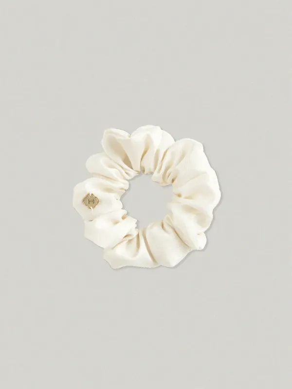 Clover Hair Scrunchie Ivory - silk클로버 헤어 스크런치