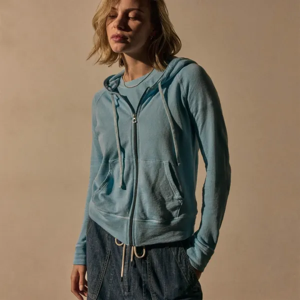 Vintage French Terry Zip Up Hoodie - Skipper Pigment