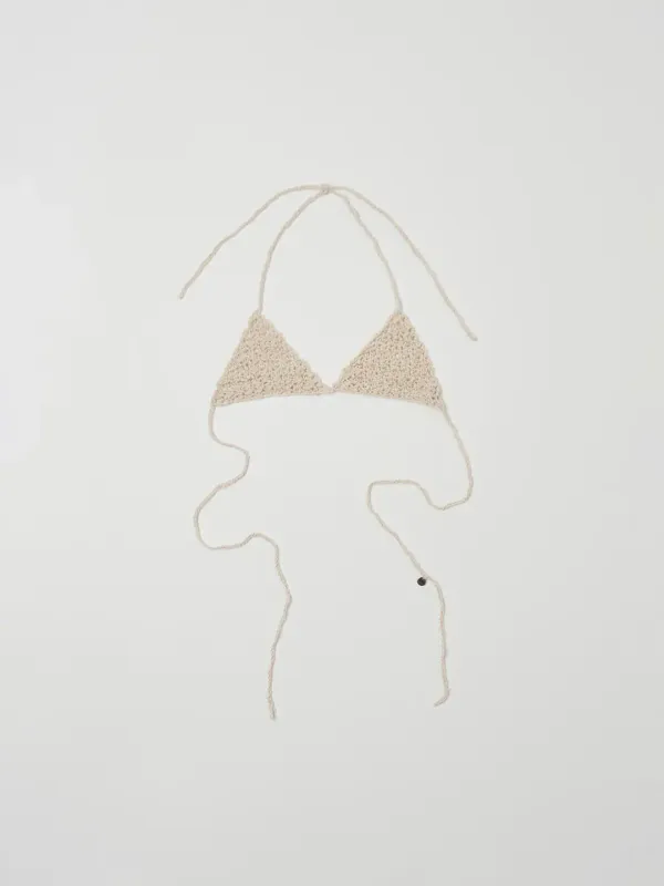 HANDMADE KNIT BRA TOP IN IVORY