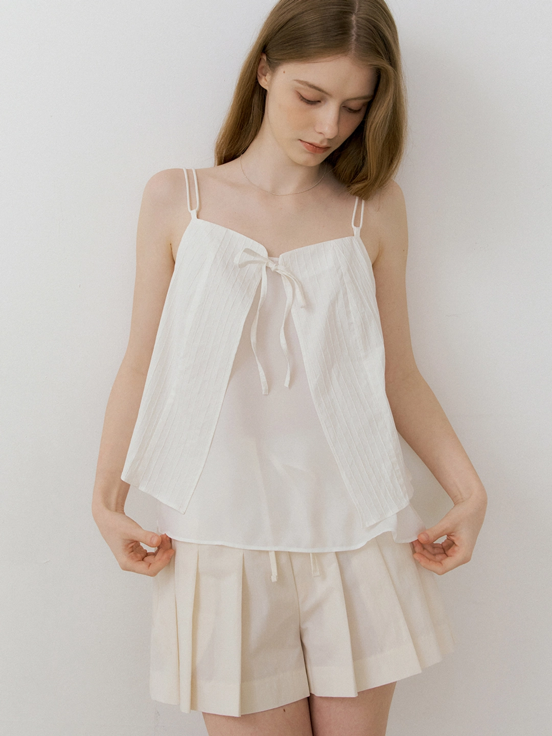아워코모스 comos 1478 layered halter-neck slip blouse (ivory) 상품 이미지 2