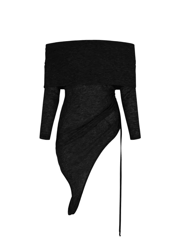 [2ND] TWO-WAY OFFSHOULDER TOP, BLACK