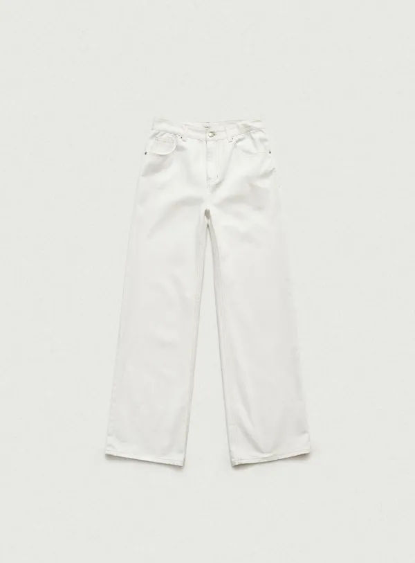 Daddy Loose-Fit Denim Pants_White