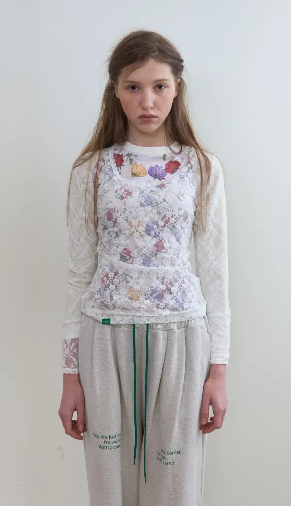 329. Lace Mesh T _ White