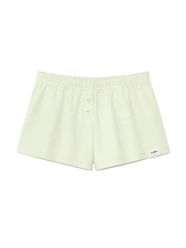 BUTTON FLY MINI SHORTS (PISTACHIO)