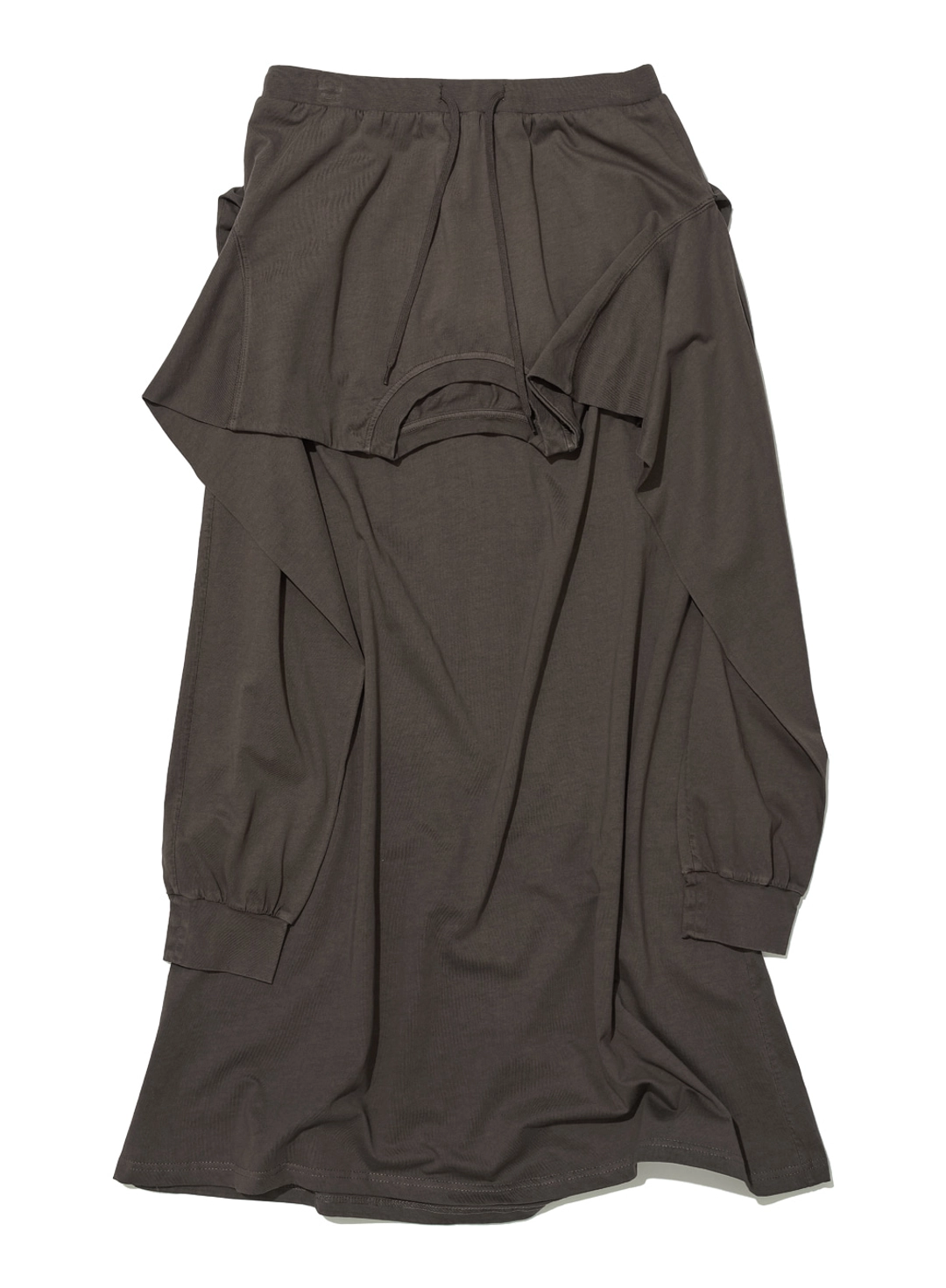 파르티멘토 [WOMEN] DECONSTRUCTED TEE MAXI SKIRT_BROWN 상품 이미지 1