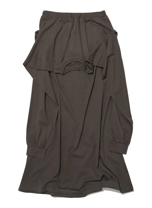[WOMEN] DECONSTRUCTED TEE MAXI SKIRT_BROWN