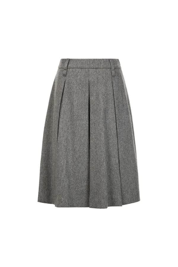 Pleated Shorts, Charcoal