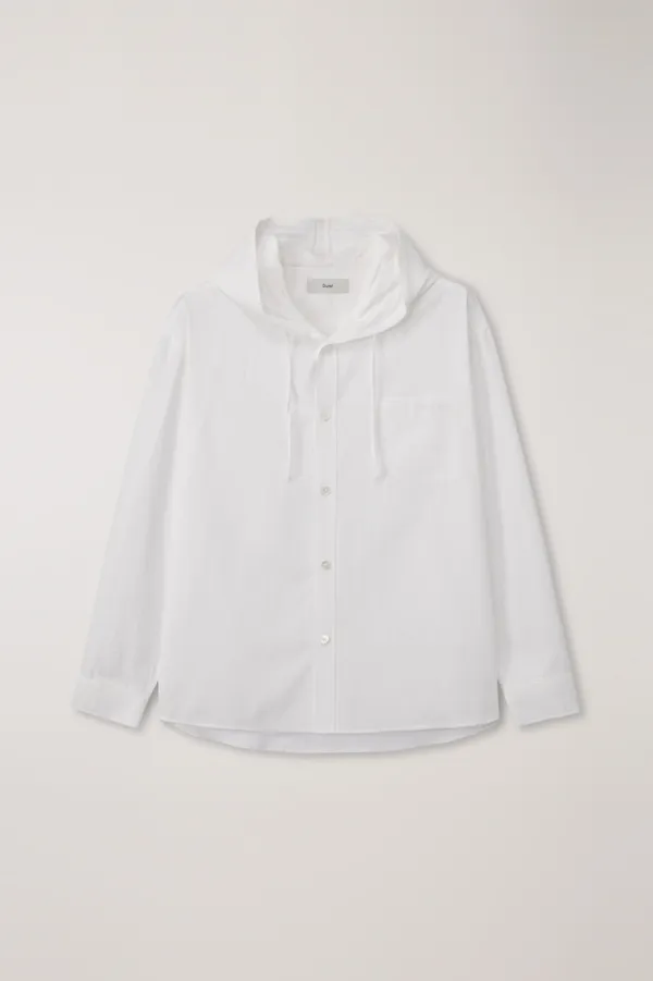 UNISEX CLASSIC HOODED SHIRT WHITE CHECK_UDSH6A107WT
