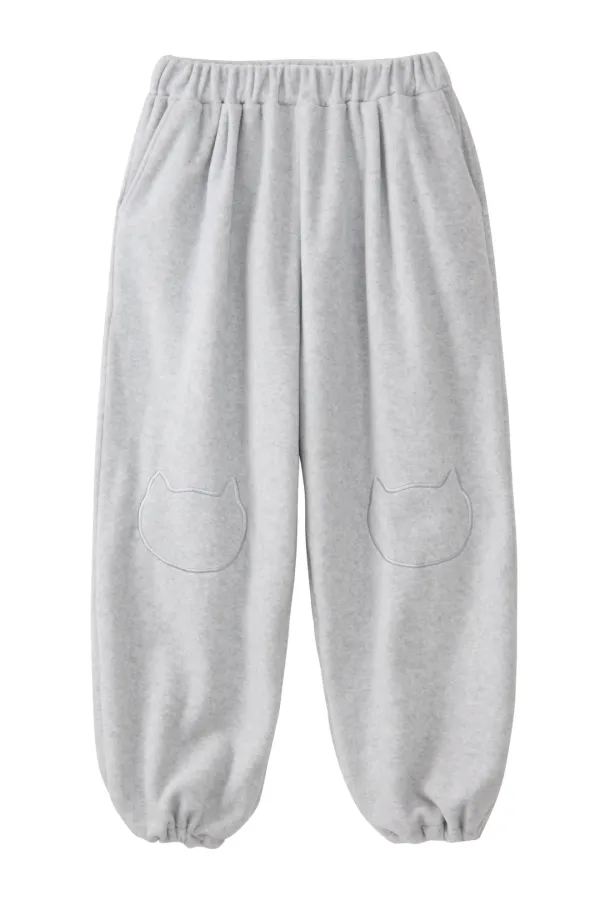 Cat Fleece Pants_Light Grey