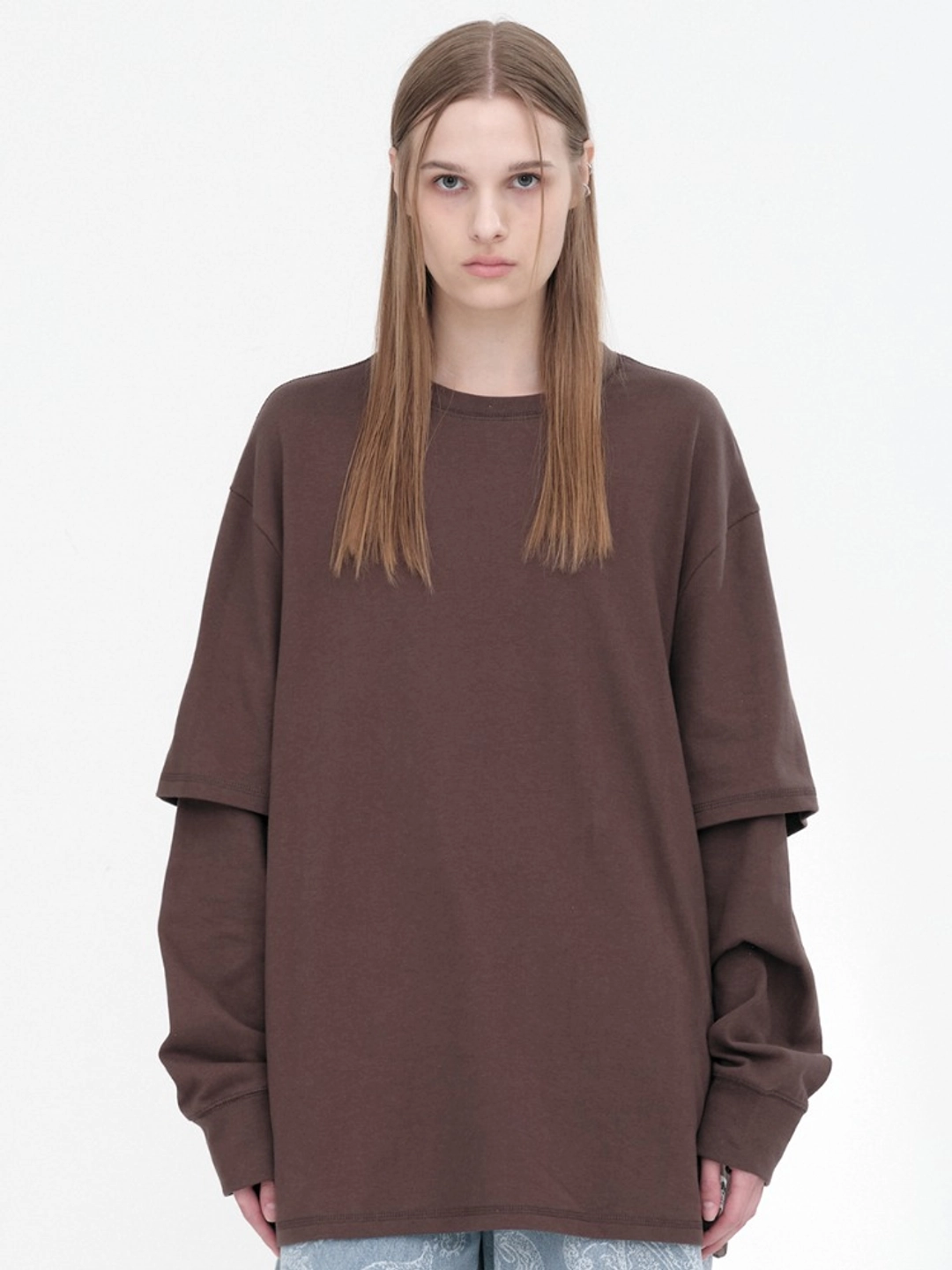 밀로 우먼 Double Sleeve T-Shirt [Brown] 상품 이미지 2