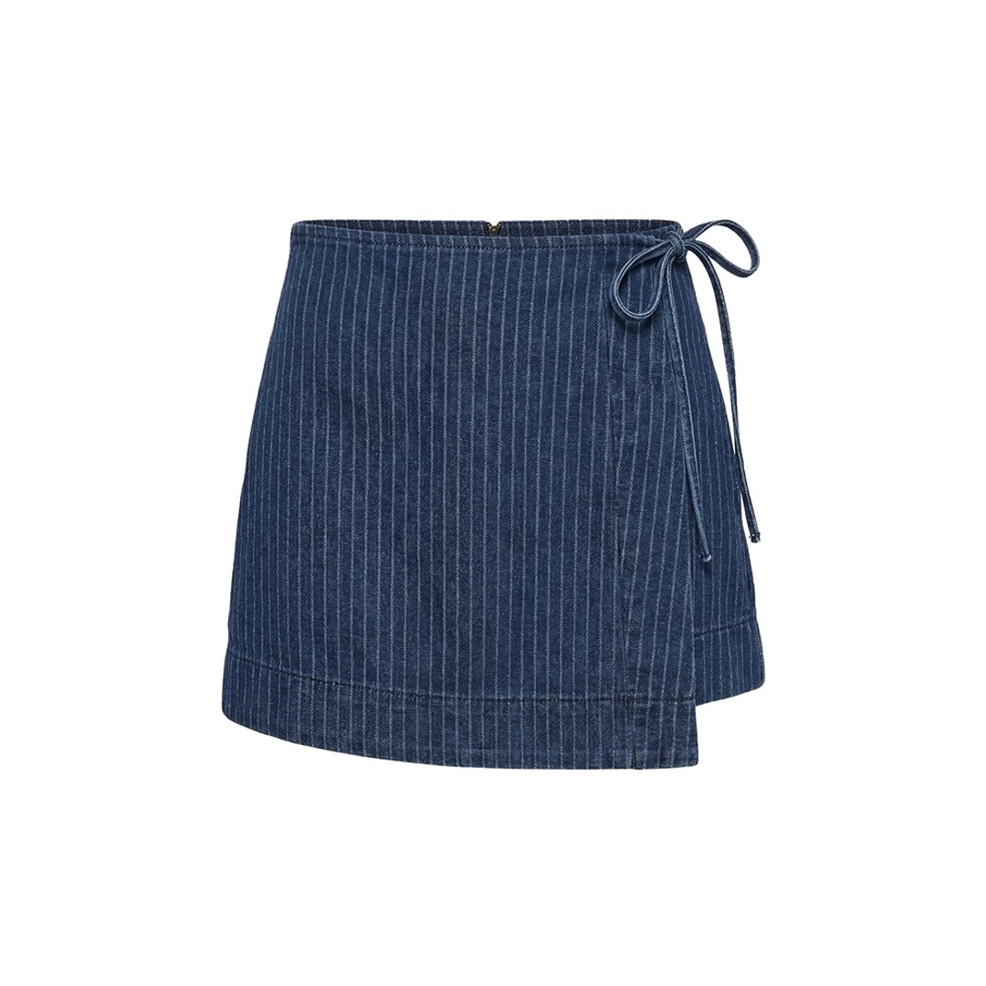 피브비 Pinstripe Denim Mini Skirt (indigo) 상품 이미지 1