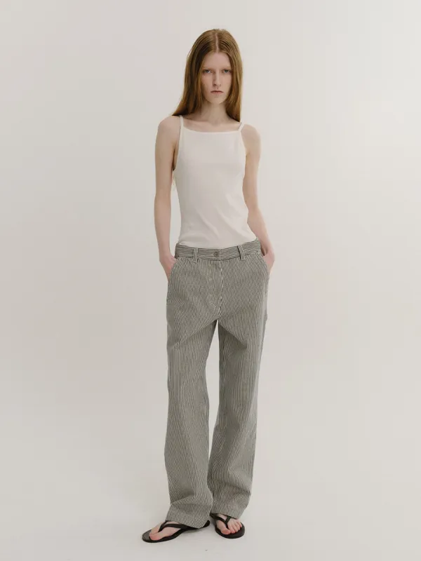 2nd | Carpenter Stripe Denim Pants (Ivory)